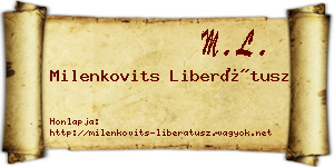Milenkovits Liberátusz névjegykártya